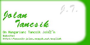 jolan tancsik business card